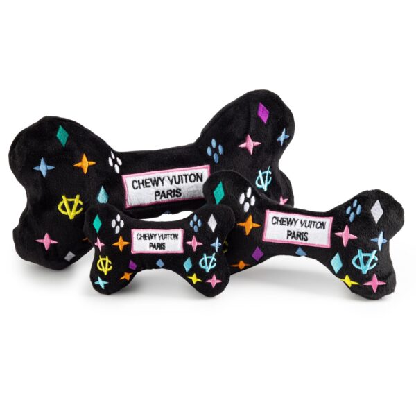 Chewy Vuiton Black Monogram Bone Toy