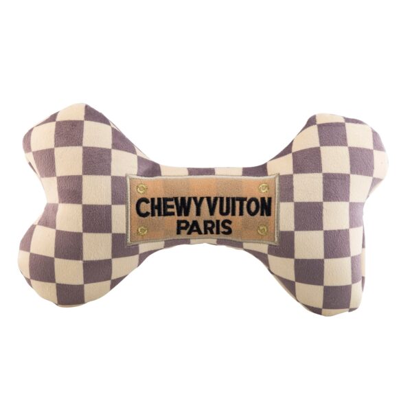 Chewy Vuiton Checker Bone Toy - Image 4