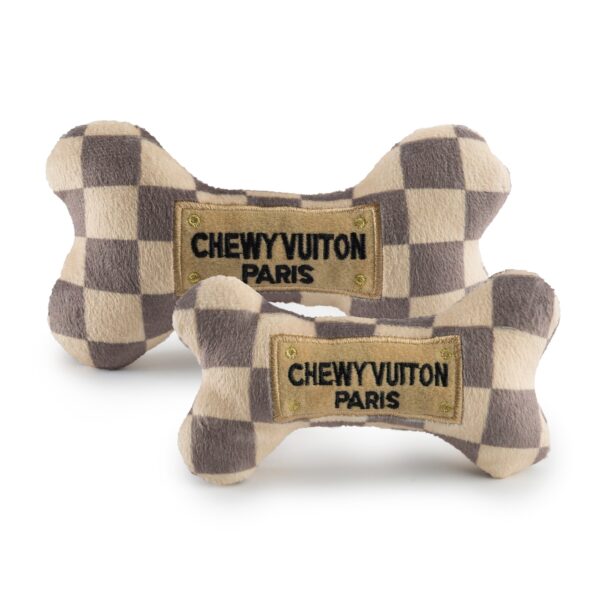 Chewy Vuiton Checker Bone Toy - Image 2