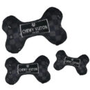 Chewy Vuiton Black Checker Bone Toy