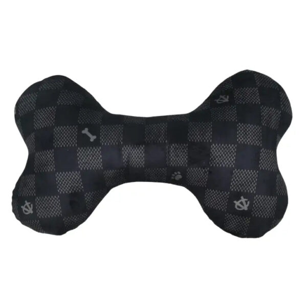 Chewy Vuiton Black Checker Bone Toy - Image 3