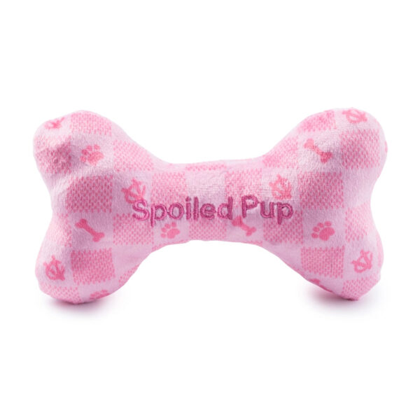 Chewy Vuiton Pink Checker Bone Toy - Image 2